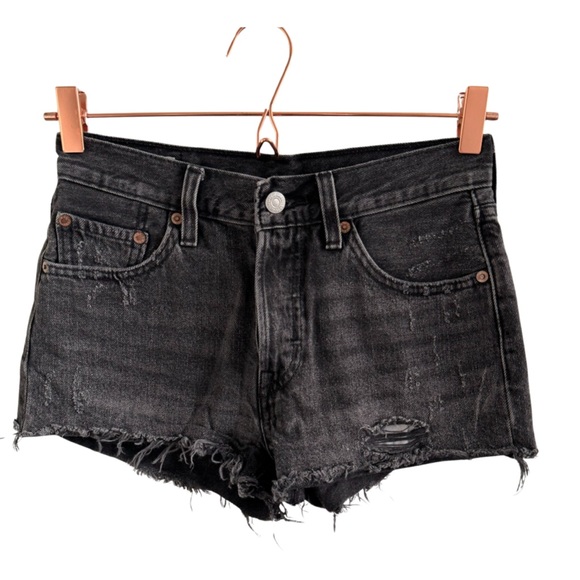 Levi's Pants - Women’s Levi’s 501 Washed Black Cut Off Shorts Size 24